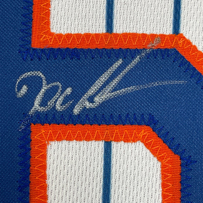 Framed Autographed/Signed Dwight Doc Gooden 35x39 New York Pinstripe Baseball Jersey PSA/DNA COA