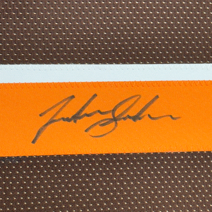 Framed Autographed/Signed Josh Gordon 35x39 Cleveland Football Brown Jersey JSA COA