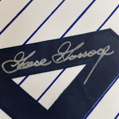 Framed Autographed/Signed Goose Gossage 35x39 New York Pinstripe Baseball Jersey JSA COA