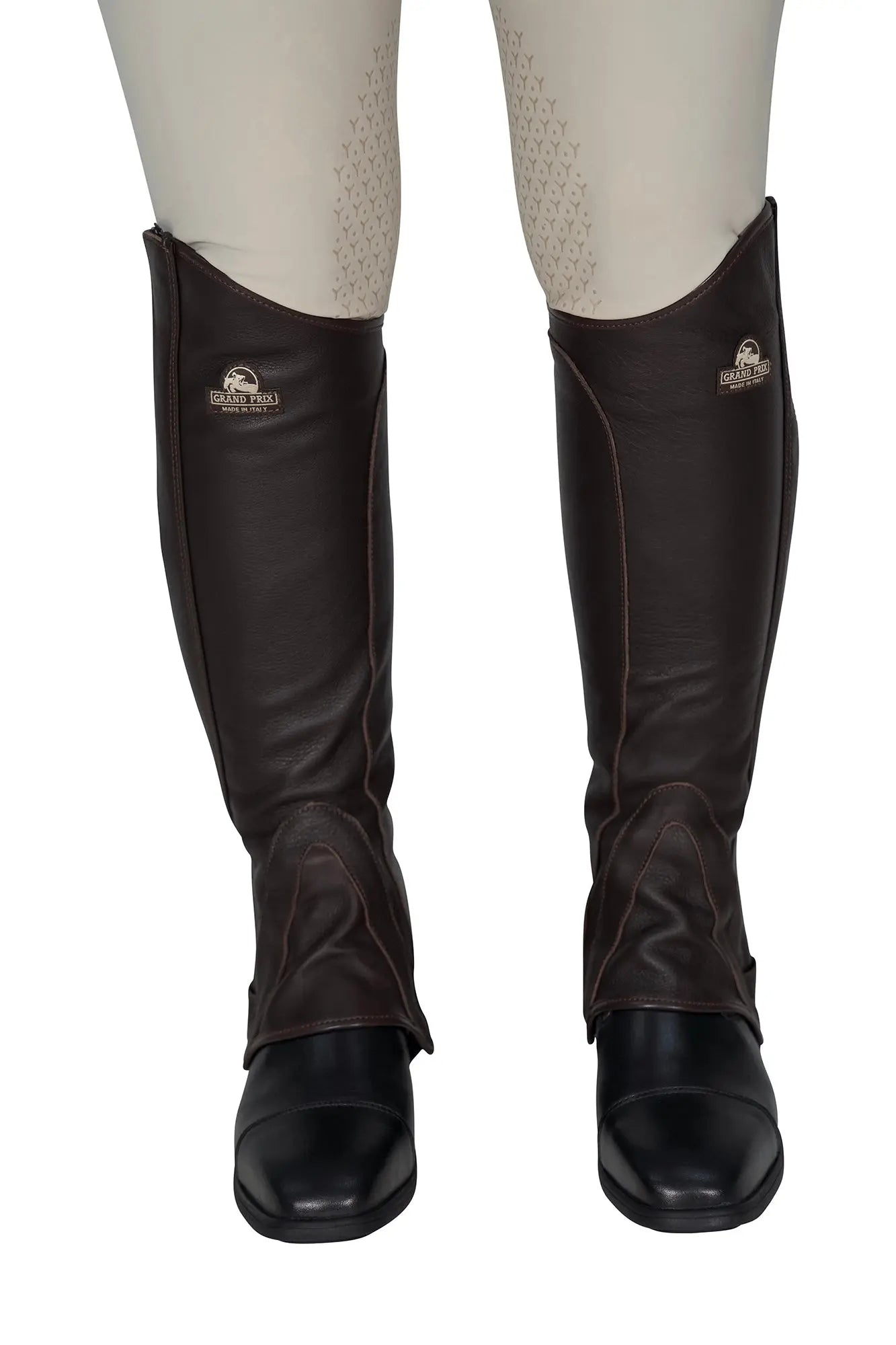 Grand Prix Italian Leather Half Chaps, Brown