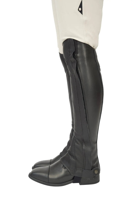 Grand Prix LC Italian Full Leather Half Chaps, Black
