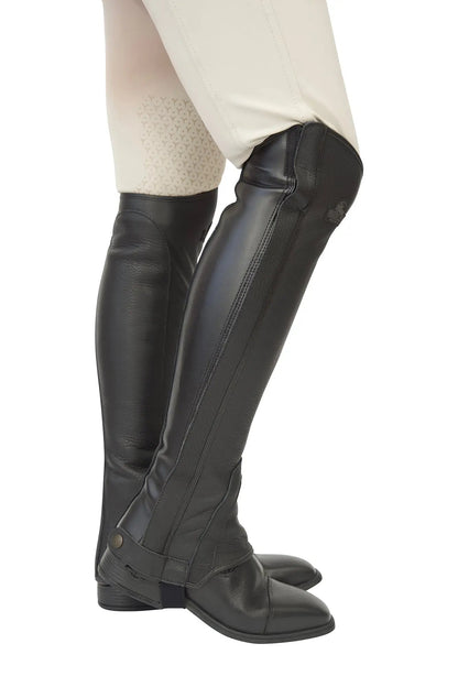 Grand Prix LC Italian Full Leather Half Chaps, Black