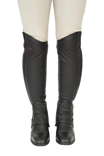 Grand Prix LC Italian Full Leather Half Chaps, Black