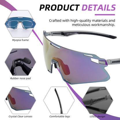 ROCKBROS Cycling GlassesMTB Biking  Sports Sunglasses with Anti Blue Lenses Men