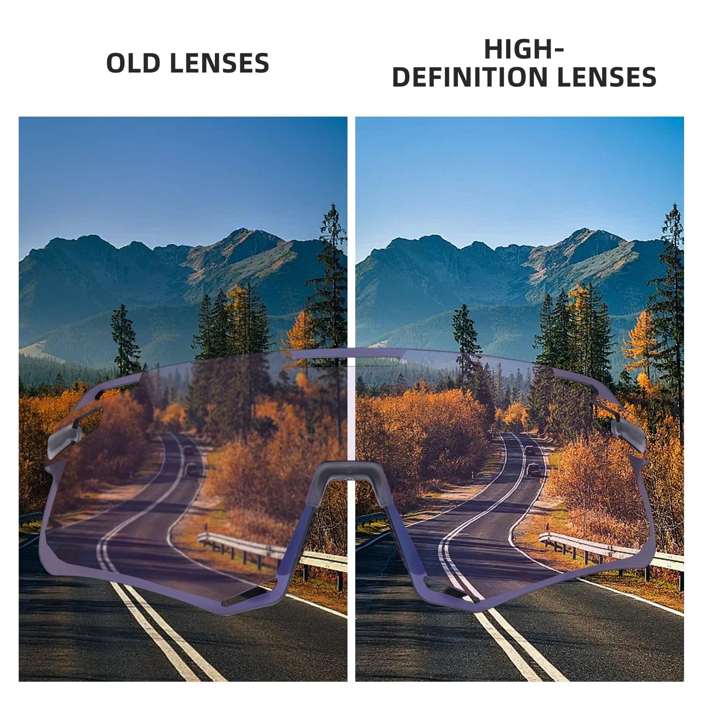 ROCKBROS Cycling GlassesMTB Biking  Sports Sunglasses with Anti Blue Lenses Men