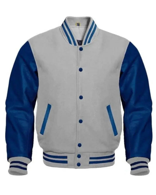 Gray And Blue Varsity Jacket