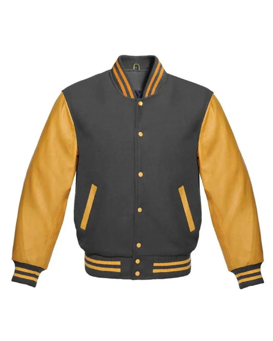 Gray And Gold Varsity Jacket