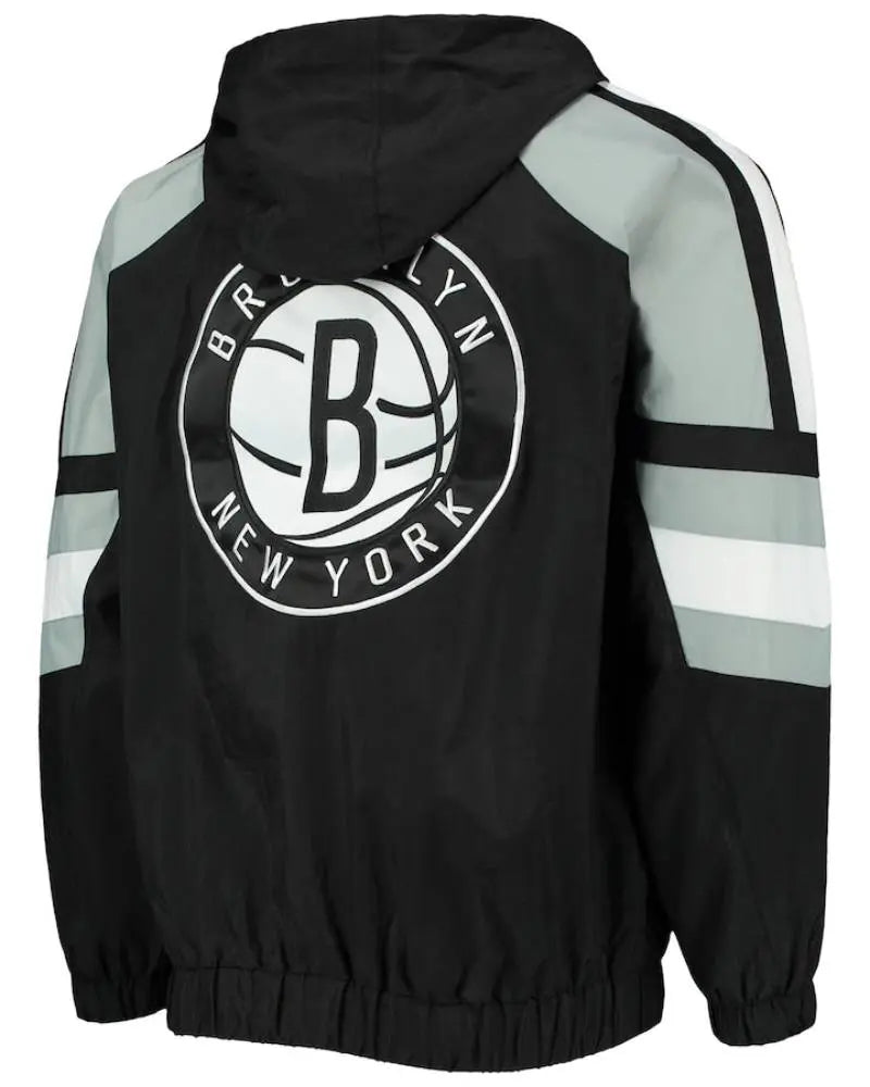 Men’s Brooklyn Nets Starter Black/Gray The Pro II Half-Zip Jacket