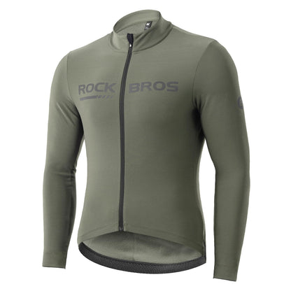 ROCKBROS Men's Long Sleeve Cycling Jersey with full zipper rear pockets perfect fit for outdoor sports