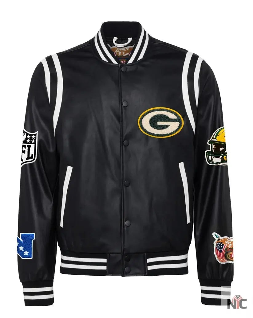 Green Bay Packers Jeff Hamilton Vegan Leather Jacket