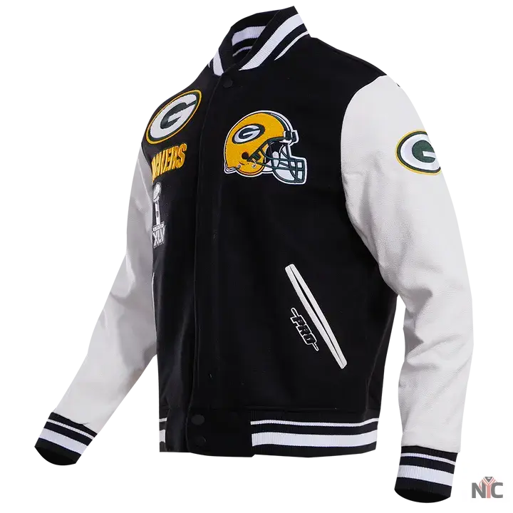 Green Bay Packers Mash Up Wool Varsity Jacket