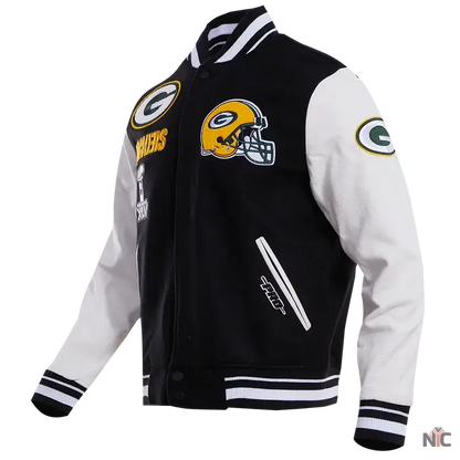 Green Bay Packers Mash Up Wool Varsity Jacket