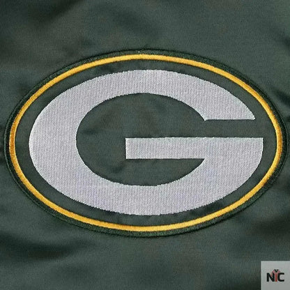 Green Bay Packers Midfield Varsity Green Satin Jacket