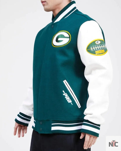 Green Bay Packers Old English Wool Varsity Jacket