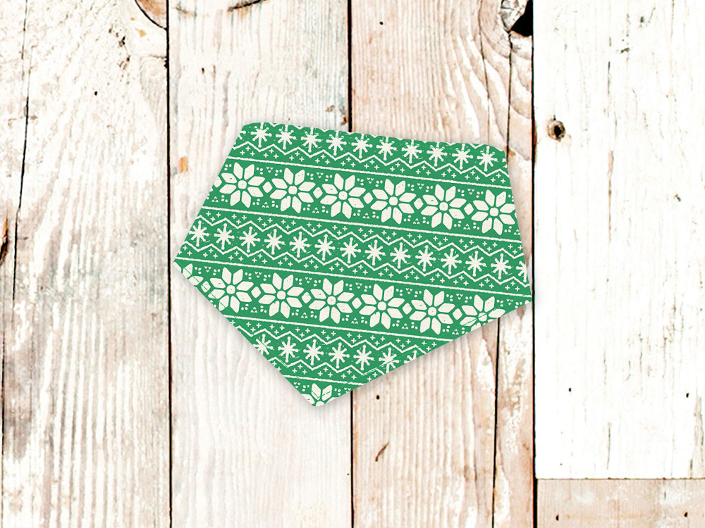 "Green Fair Isle" Dog Bandana