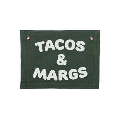 Tacos & Margs Small Canvas Flag