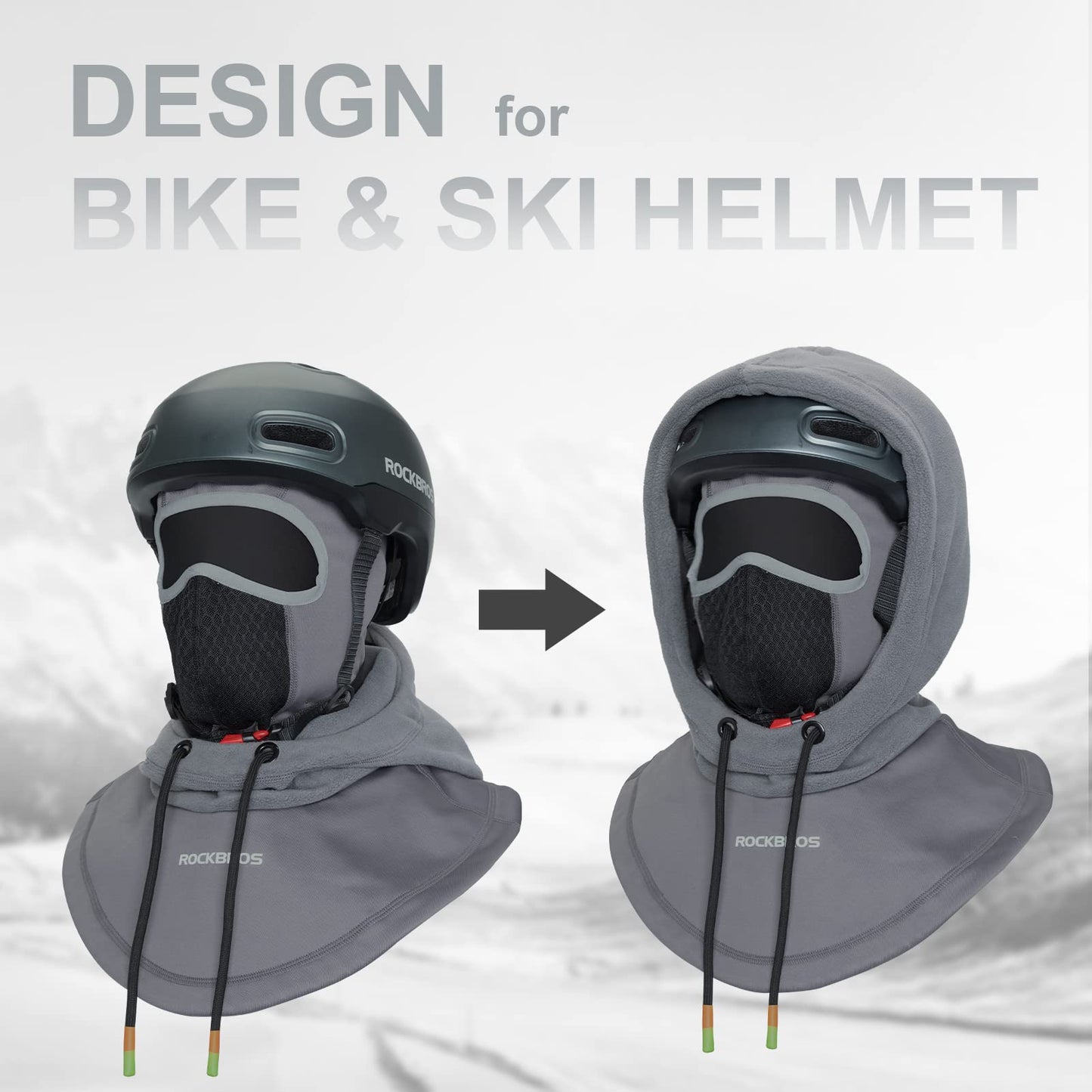 ROCKBROS Ski Balaclava Thermal Fleece Balaclava for Cold Weather Winter Men - Triathlete Store