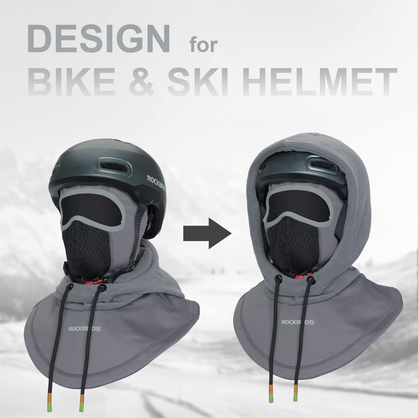 ROCKBROS Ski Balaclava Thermal Fleece Balaclava for Cold Weather Winter Men - Triathlete Store
