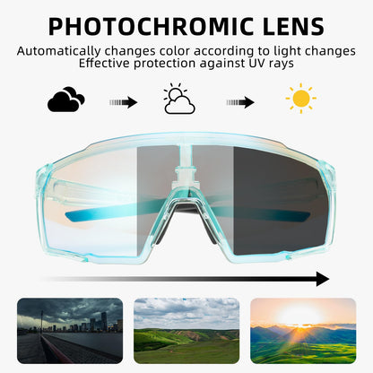 ROCKBROS Photochromic Sport Cycling Sunglasses for Men Women Lightweight UV Protection