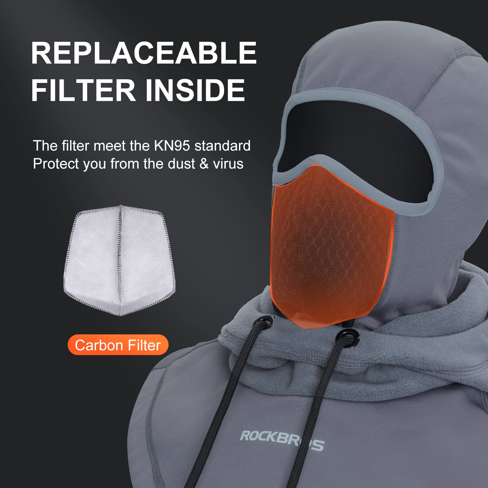 ROCKBROS Ski Balaclava Thermal Fleece Balaclava for Cold Weather Winter Men - Triathlete Store
