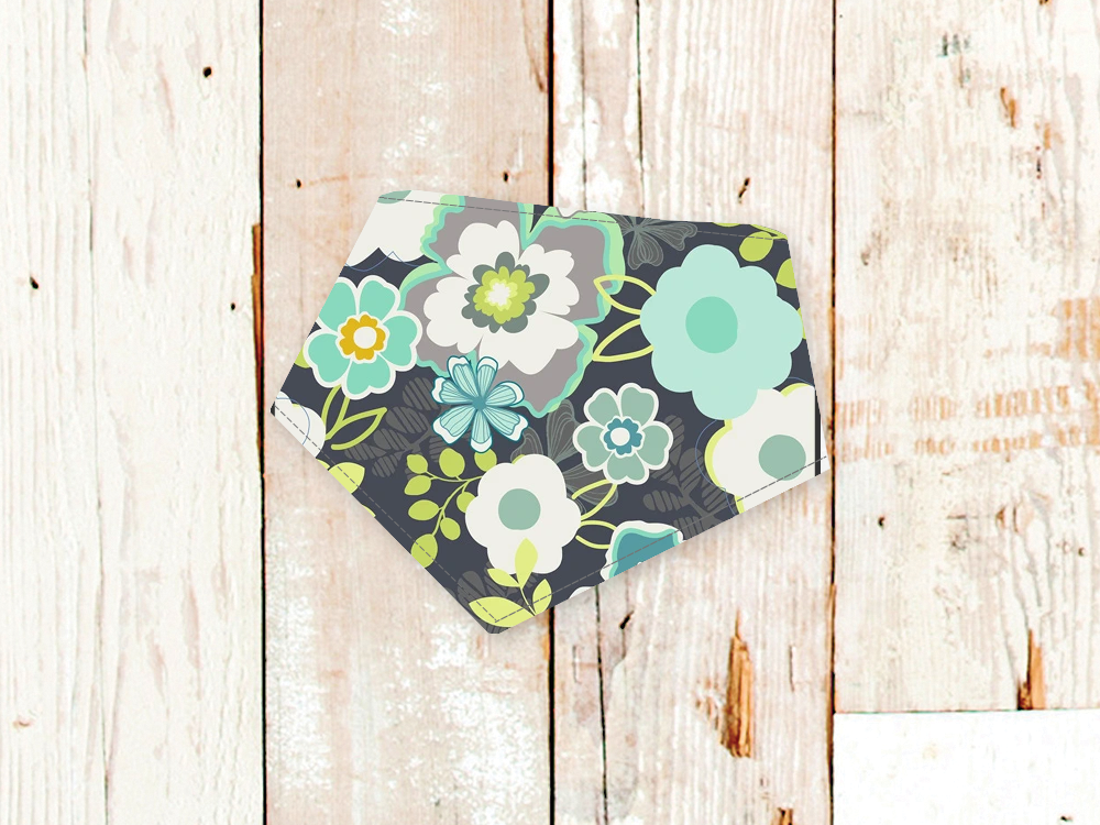 "Grey Flowers" Dog Bandana