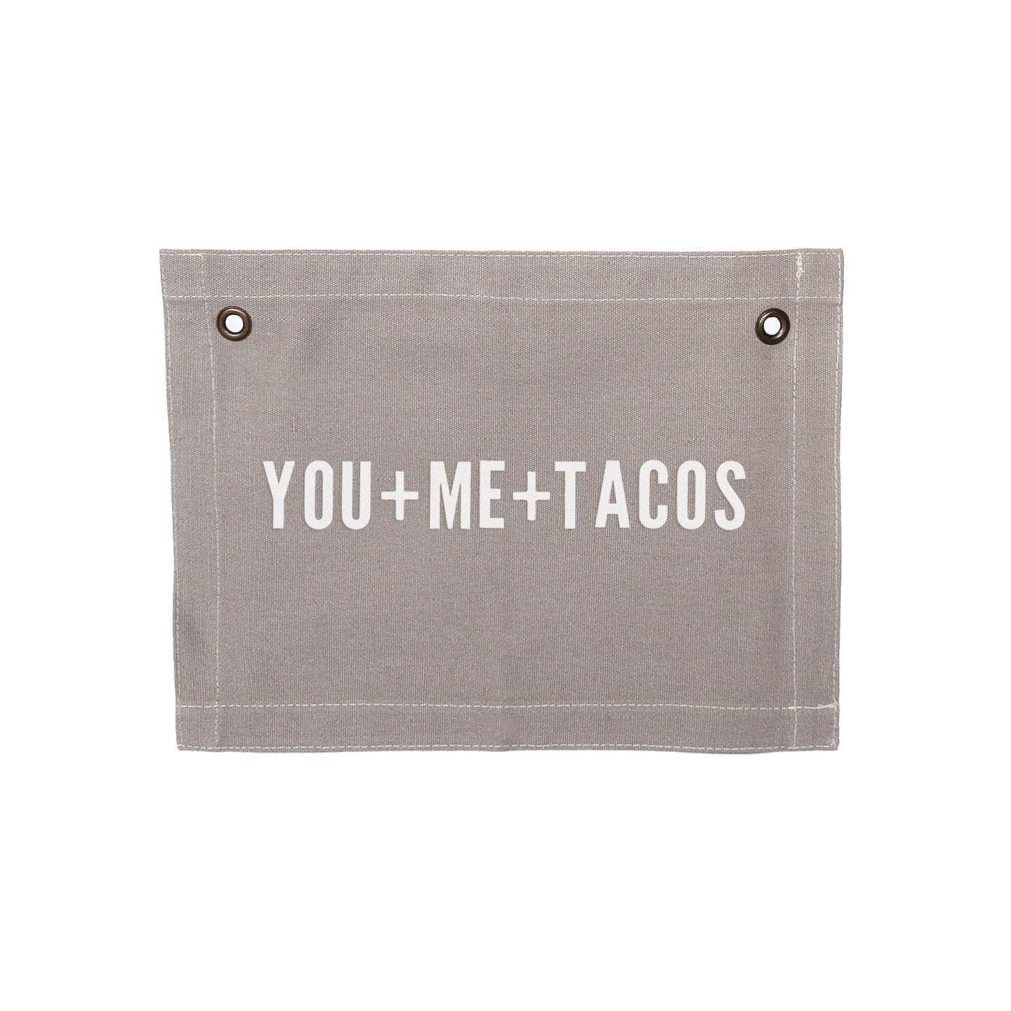 You+Me+Tacos Small Canvas Flag