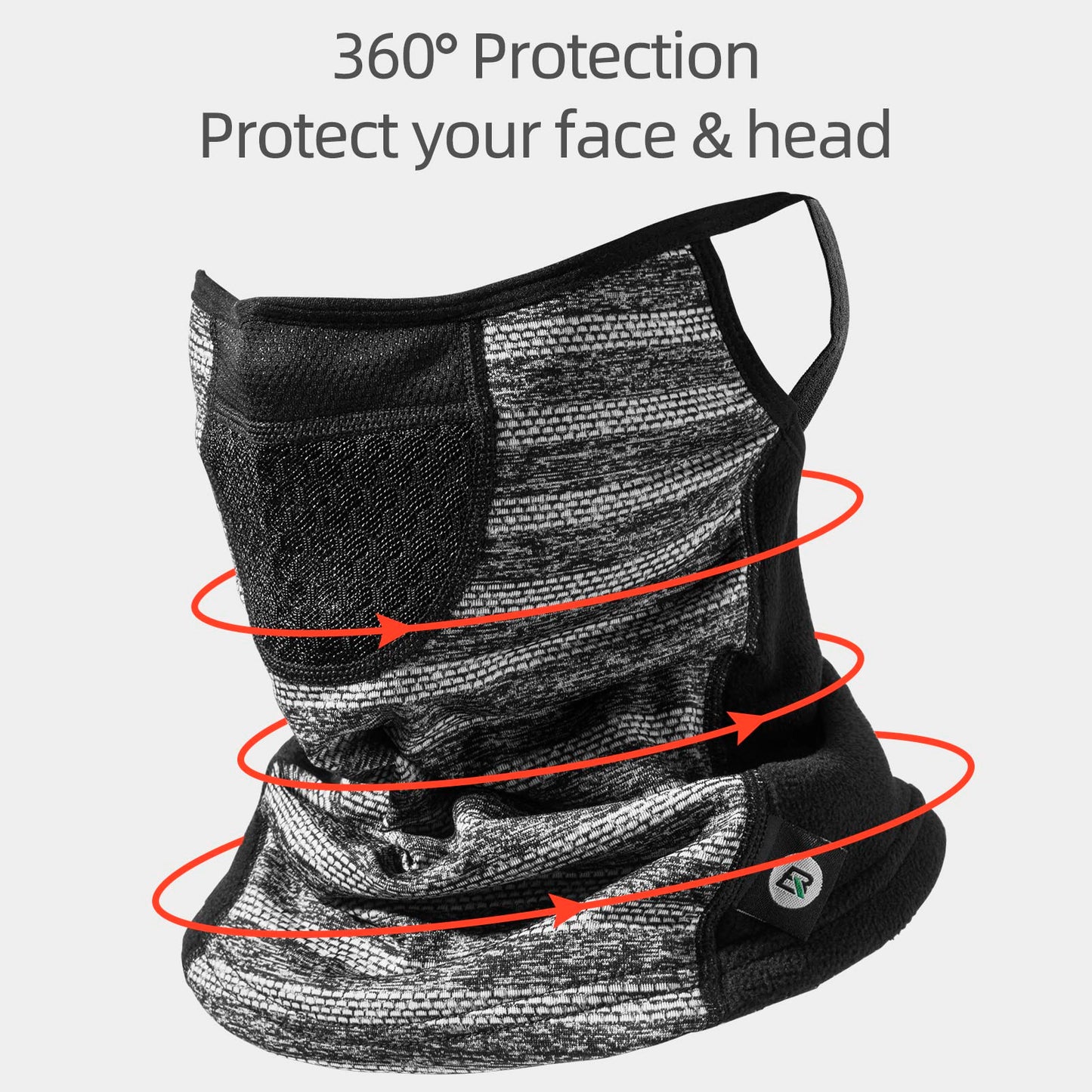 ROCKBROS Winter Neck Gaiter Warmer with Ear Loops Cold Weather