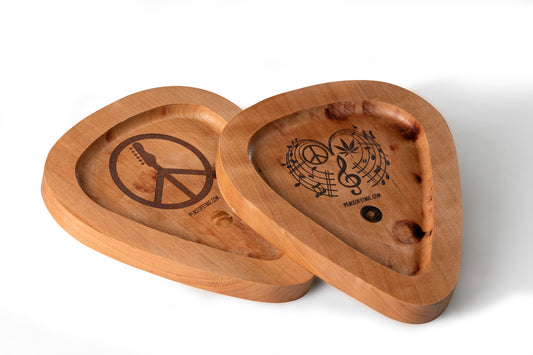 Wooden Guitar Cigarette  Pick Tray