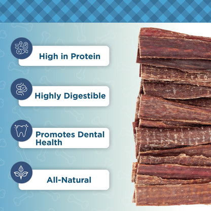 Country Living 6” Gullet Flats Dog Treats – 20 Count Bag – All-Natural Beef Esophagus Chews – High-Protein, Easily Digestible, Single-Ingredient Dog Treats – Grain-Free & Long-Lasting