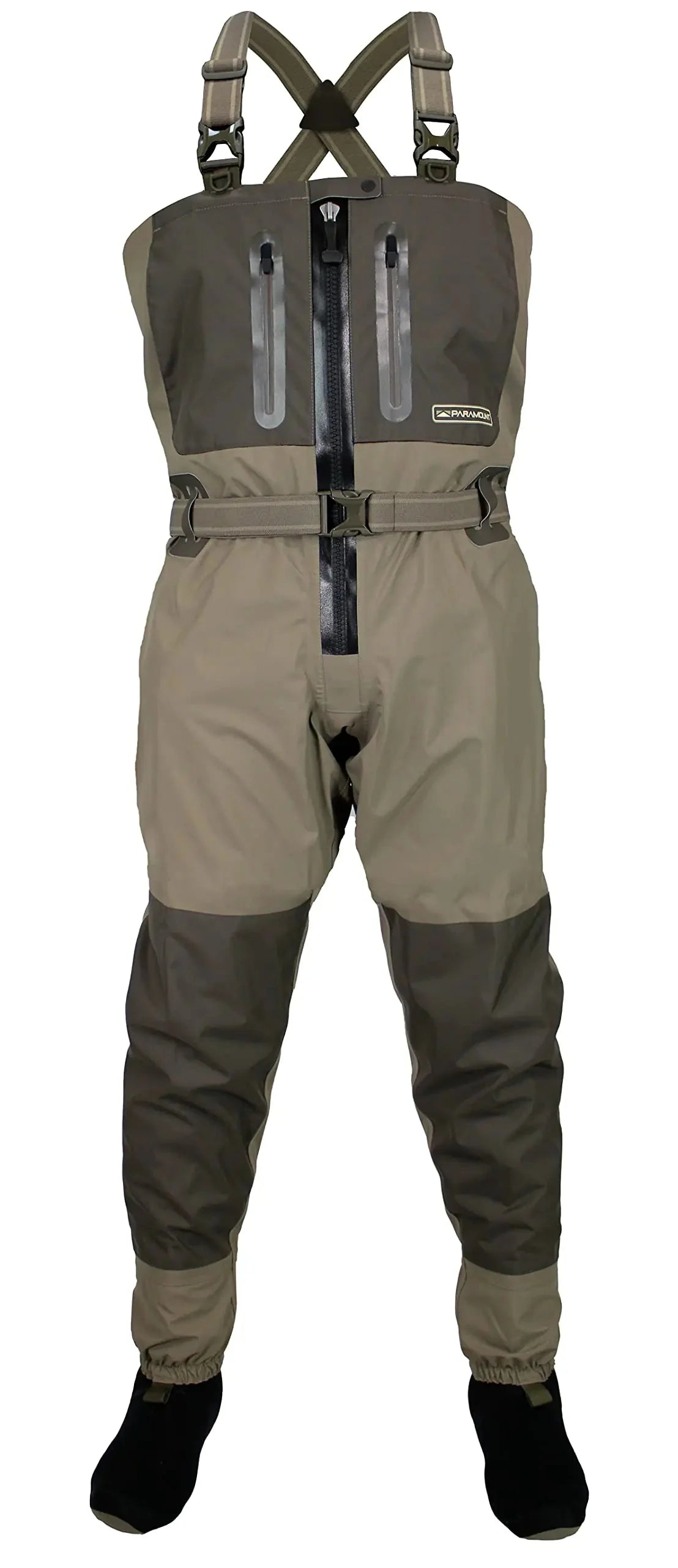 Paramount Outdoors Deep Eddy Zippered Breathable Stockingfoot Chest Fishing Wader (Medium)