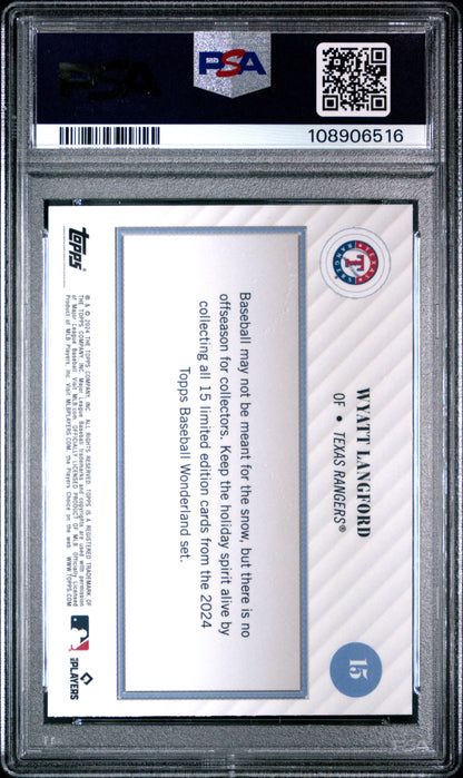Graded 2024 Topps Wonderland Wyatt Langford #15 Rookie RC Baseball Card PSA 8 Near Mint