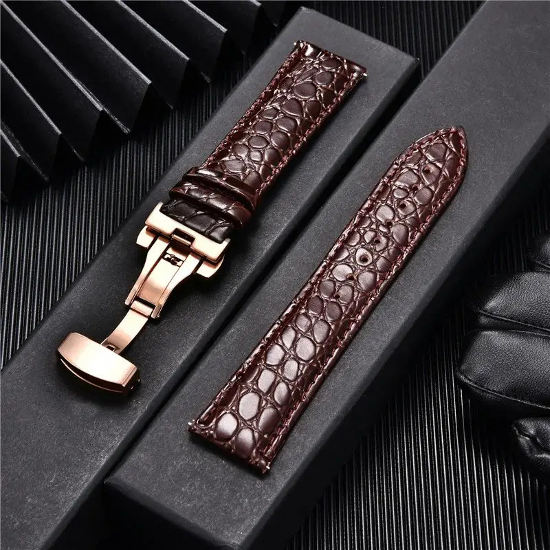 Huawei Watch & Watch GT Crocodile-Pattern Leather Clasp Band