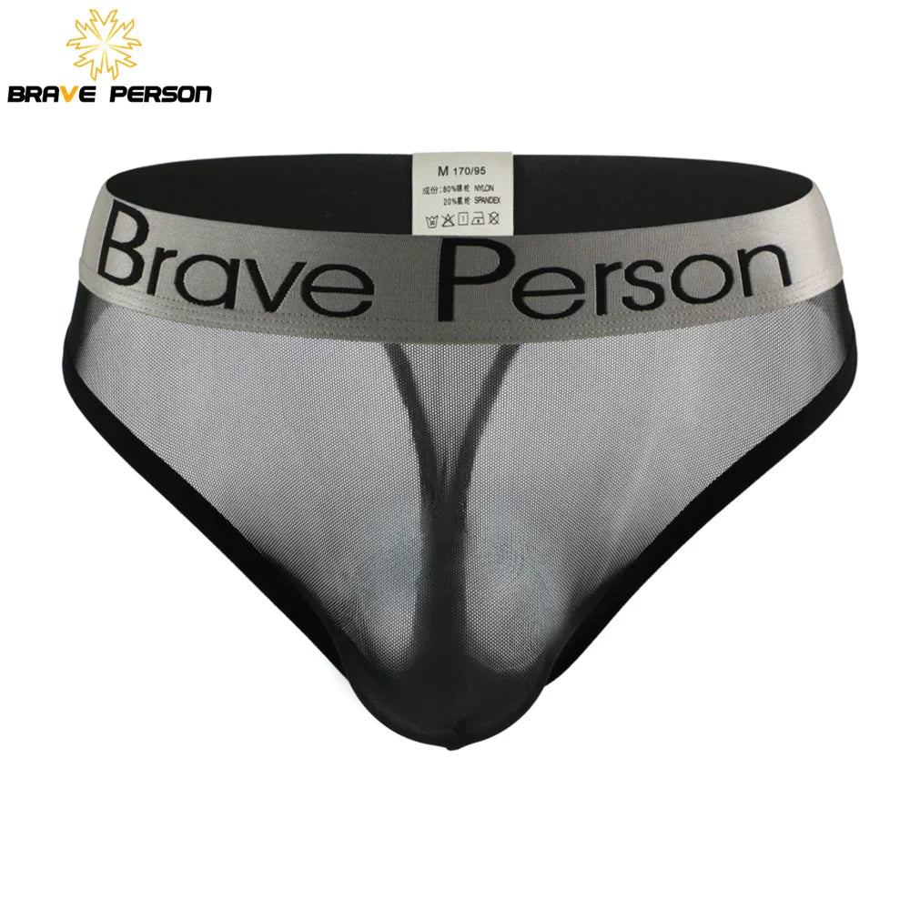 BRAVE PERSON Men's Briefs Transparent Low-waist Briefs