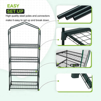 Mini Portable Greenhouse Cover with Frame, Outdoor, Balcony, Temperature Retaining, Waterproof, Flower, Plants, Gardening