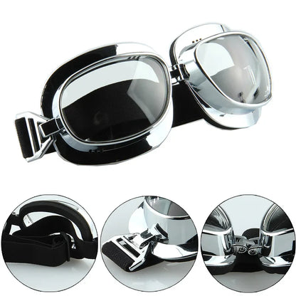 Motorcycle Goggles Vintage Windproof UV Protection for Harley