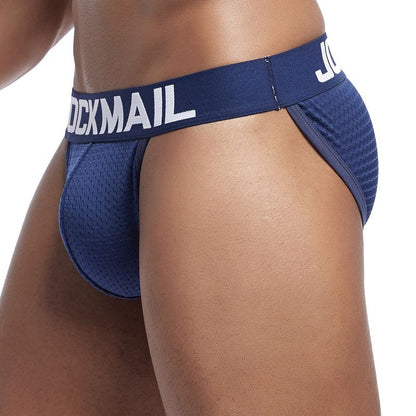 Blue Men's JOCKMAIL JM353 - Full Mesh Brief