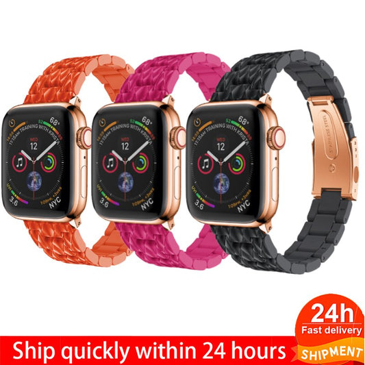 Resin Watchband Strap For Apple Watch Band Series 11/10/9/8/7/6/5/4/ SE / Ultra 1/2/3