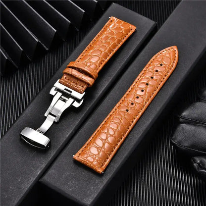 Suunto Race, Vertical & 9 Peak Crocodile-Pattern Leather Clasp Band