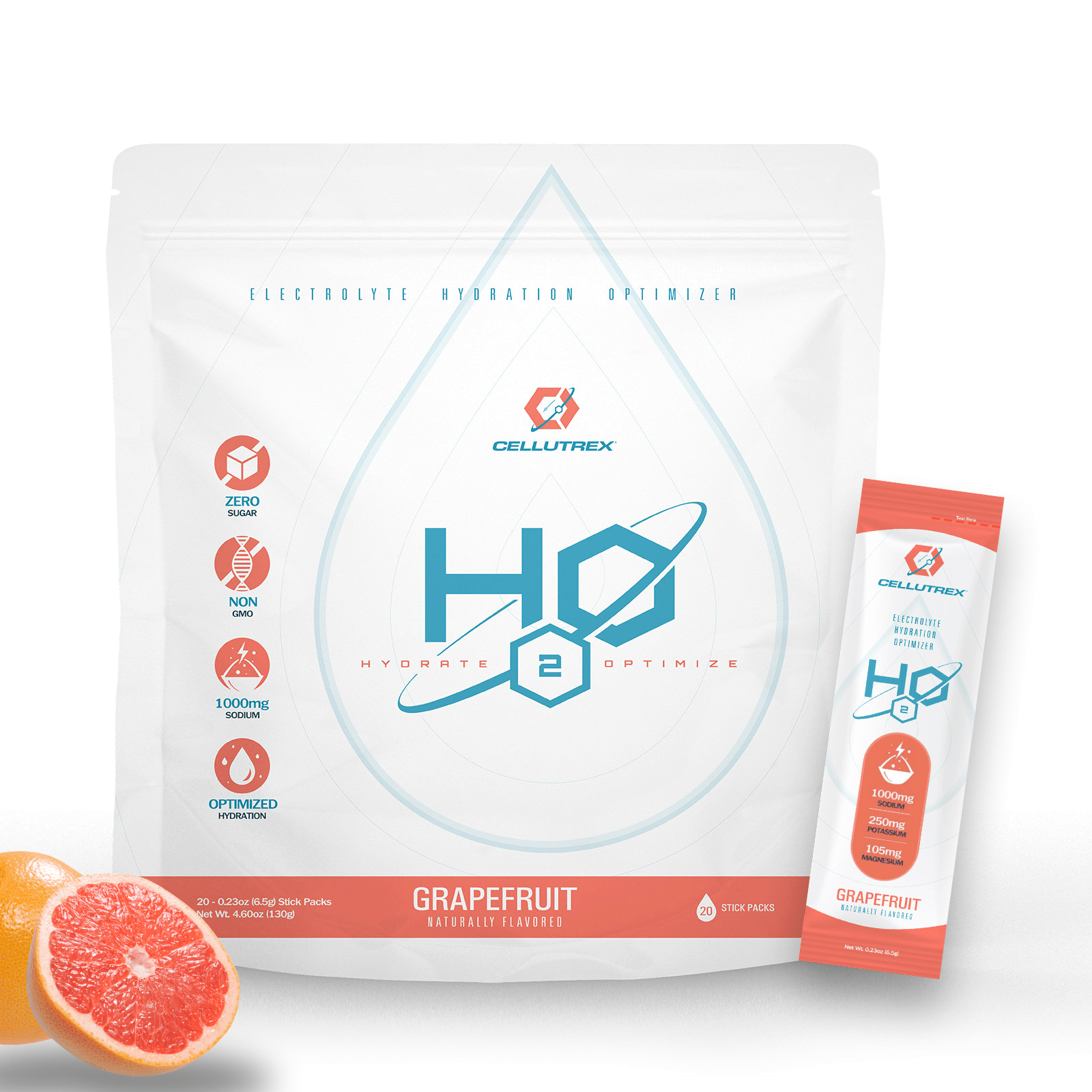 H2O ELECTROLYTES™ - Grapefruit | Zero Sugar Electrolyte Powder - Triathlete Store
