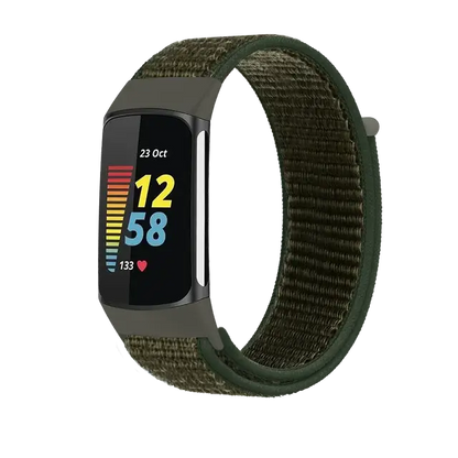 Fitbit Charge 5 6 Nylon Velcro Band - Durable Comfortable Strap