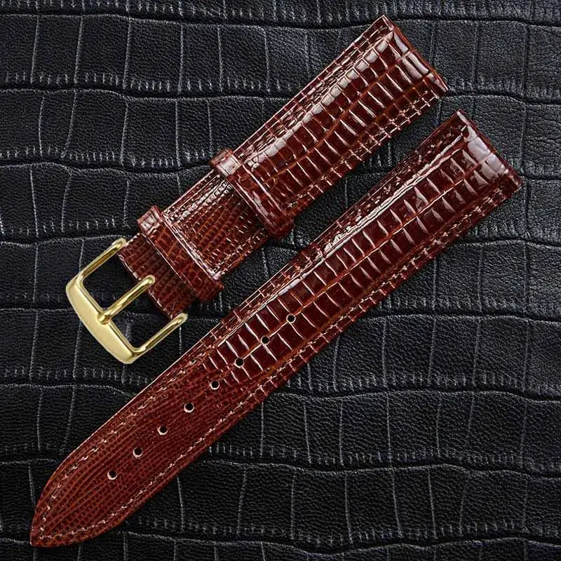 TicWatch Pro 5, Pro 3 & E3 Lizard-Embossed Leather Buckle Band