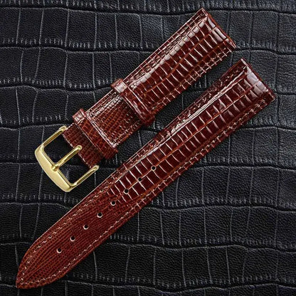 Suunto Race, Vertical & 9 Peak Lizard-Embossed Leather Buckle Band