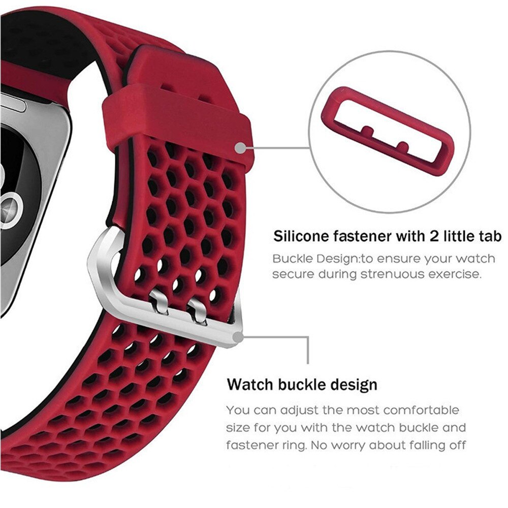 Silicone Apple Watch Band Series 11/10/9/8/7/6/5/4/ SE / Ultra 1/2/3
