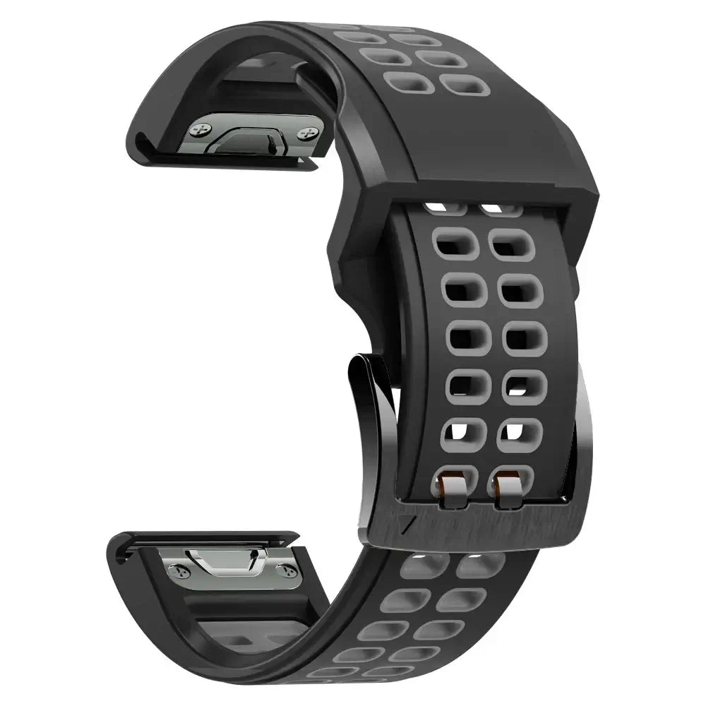 Garmin QuickFit 22/26mm Silicone Band, Solid or Two-Tone Perforated