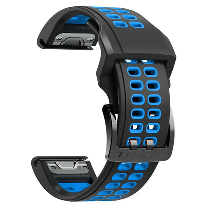 Garmin QuickFit 22/26mm Silicone Band, Solid or Two-Tone Perforated