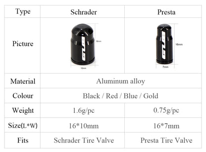 Aluminum Valve Stem Caps (Bike/Motorcycle/Car)
