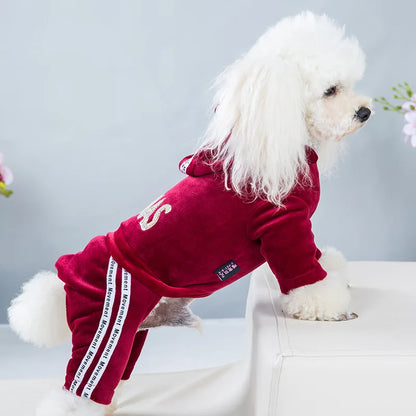 Velvet Dog Cat Jumpsuit Coat Classic Apparel 5 sizes