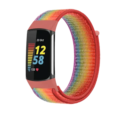 Fitbit Charge 5 6 Nylon Velcro Band - Durable Comfortable Strap