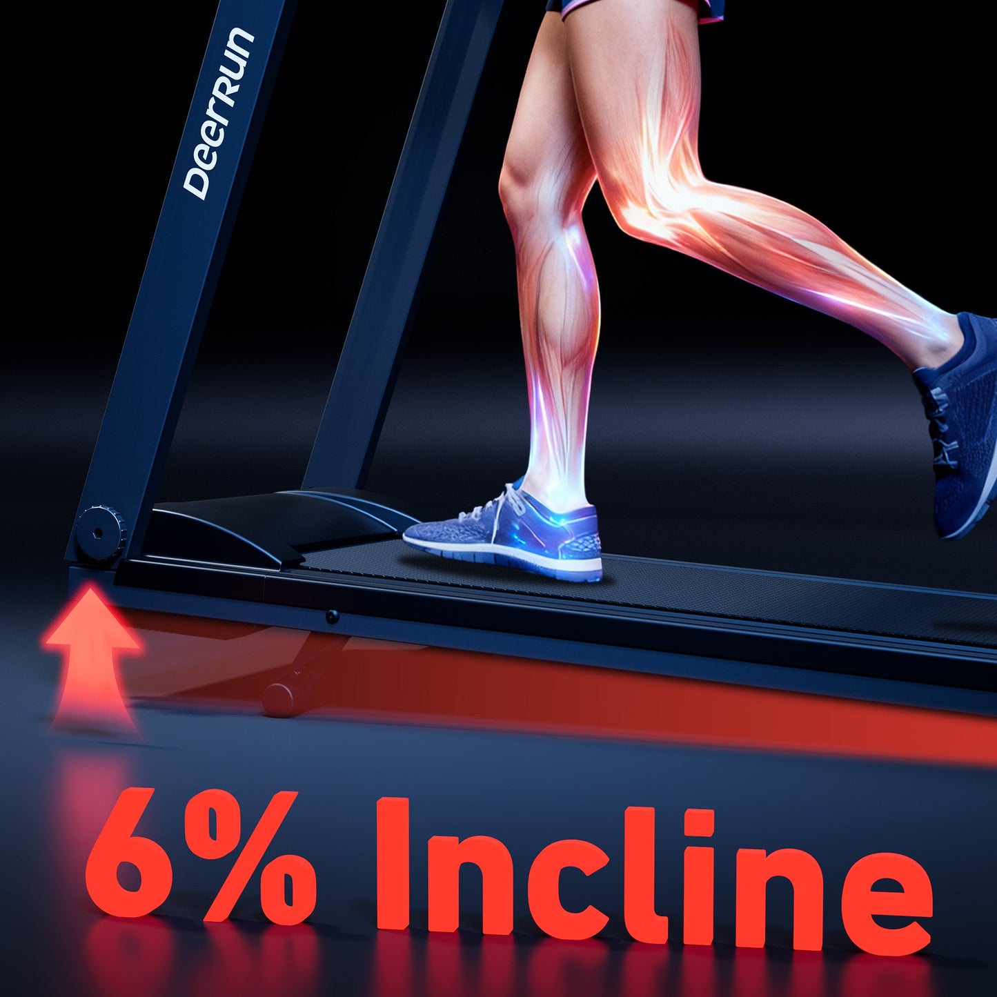 DeerRun All-New 2026 A1 Pro Move+ Smart Foldable Treadmill with 6% Incline & NFC | 350 lbs, 10 mph, Black