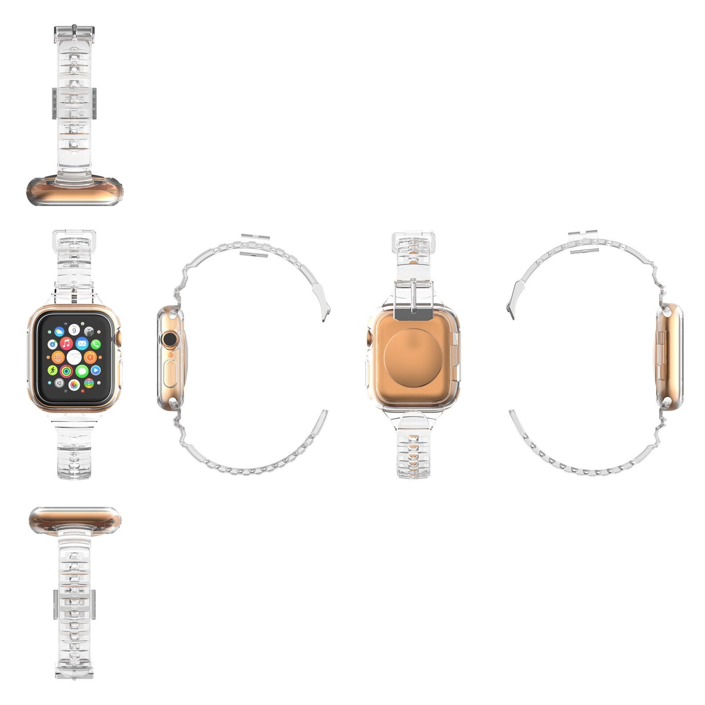 Silicon Apple Watch Band + Case Series 9/8/7/6/5/4/3/2/1 SE